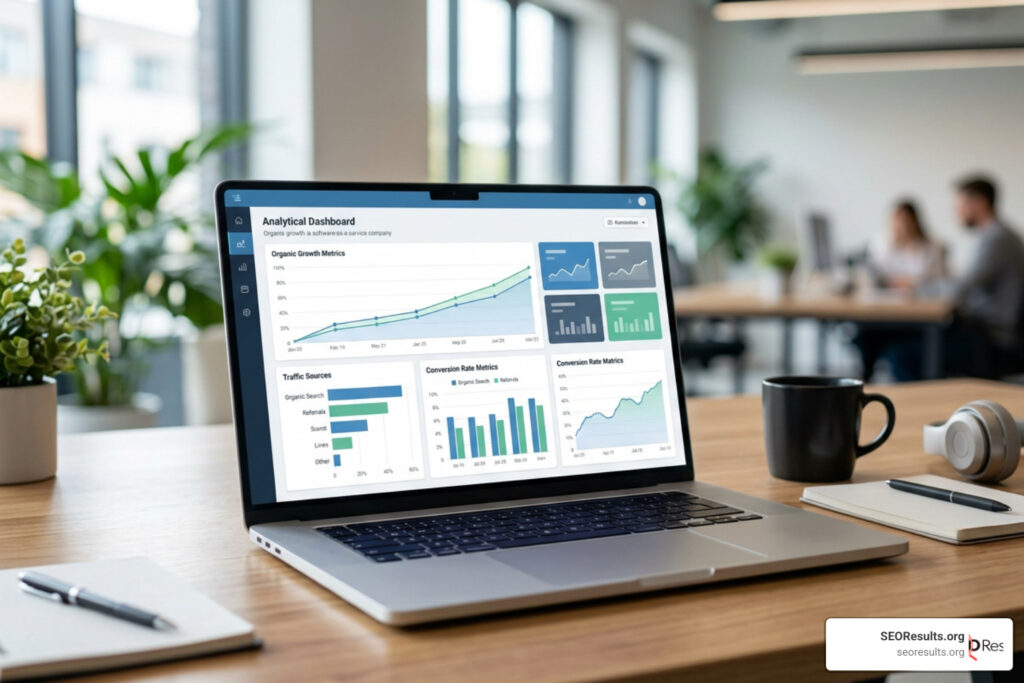 SEO for SaaS Startups: The Simple Guide to Ranking and Bankrolling SEO for SaaS startups organic growth dashboard